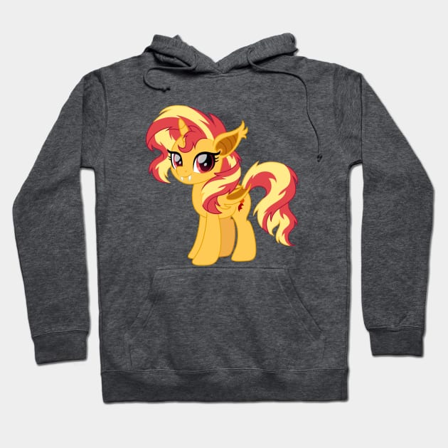 Sunset Shimmer bat pony redraw Hoodie by CloudyGlow